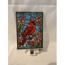 Veilleuse vitrail cardinal