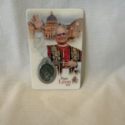 Carte avec médaille Pape Léon XIV