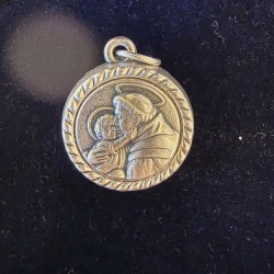 Médaille de Saint-Antoine argent avec huile