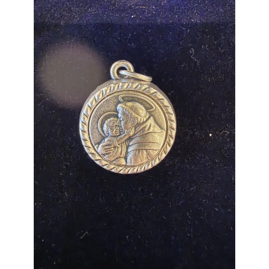 Médaille de Saint-Antoine argent avec huile