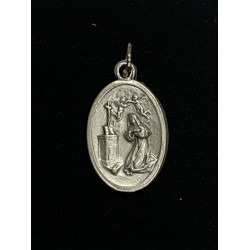 Médaille Sainte-Rita et Saint-Christophe couleur argent